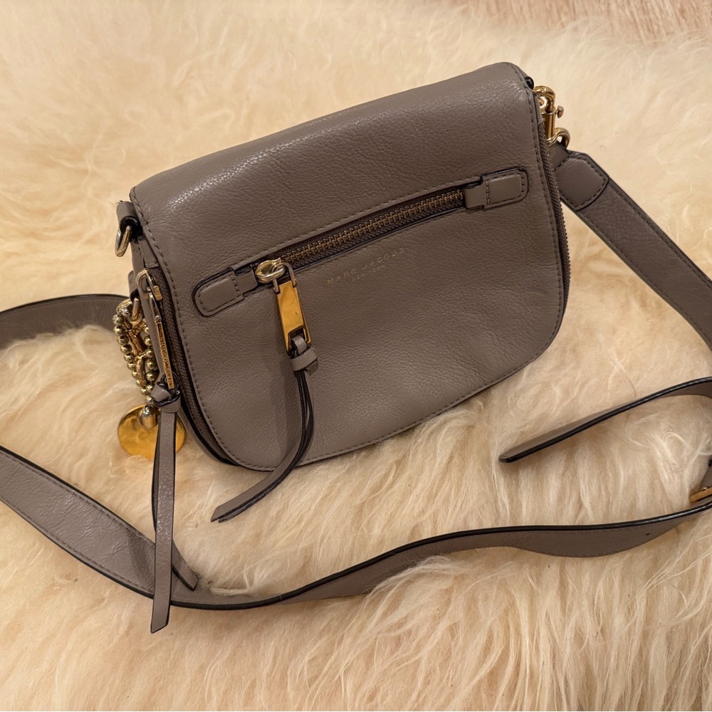 Marc Jacobs Taupe Leather Crossbody Bag